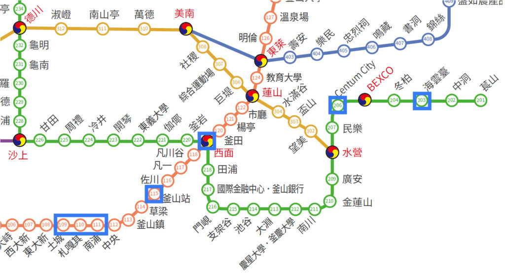 釜山大邱景點_釜山地鐵圖