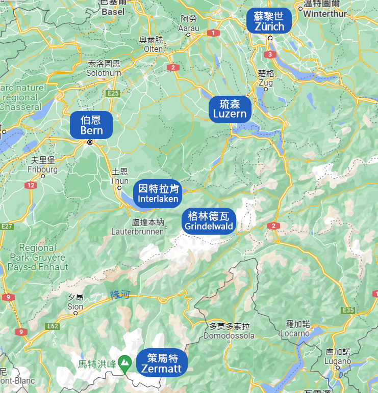 瑞士區域位置