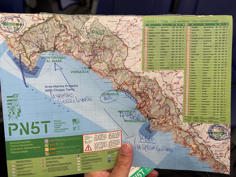 【2026義大利景點】比薩&五漁村一日遊行程規劃|交通整理| Pisa & Cinque Terre Travel 13 五漁村地圖