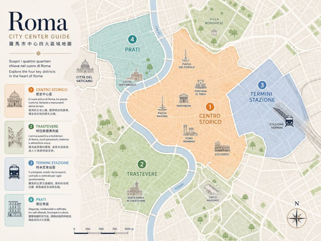 羅馬住宿熱門4大區域位置